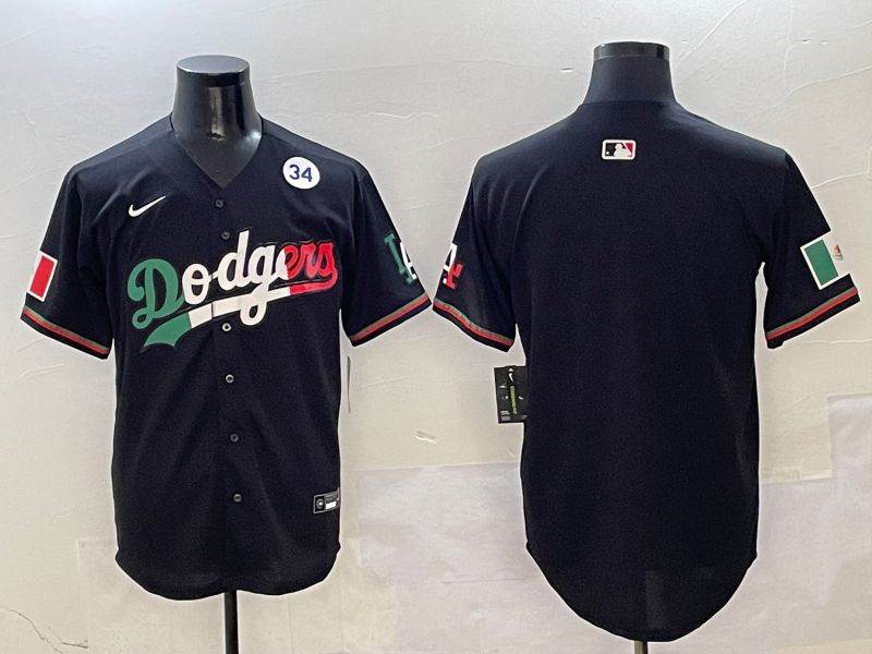 Men Los Angeles Dodgers Blank Black Mexico Second generation Nike 2025 MLB Jersey style 4->los angeles dodgers->MLB Jersey